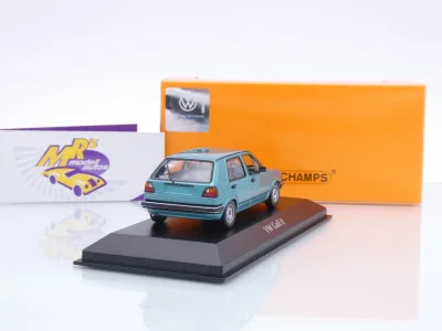 Preview: Maxichamps 940054191 # Volkswagen VW Golf 2 II Baujahr 1985 " türkisblau-metallic " 1:43