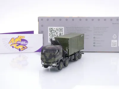 Herpa 747288-002 # Iveco Trakker 8x8 mit Kran + Container " Bundeswehr " 1:87