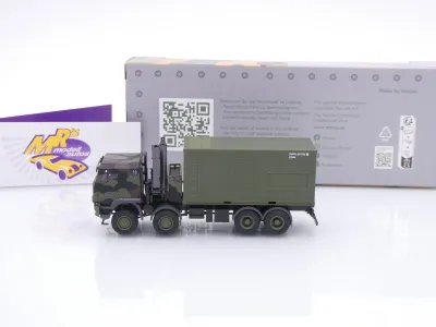 Preview: Herpa 747288-002 # Iveco Trakker 8x8 mit Kran + Container " Bundeswehr " 1:87