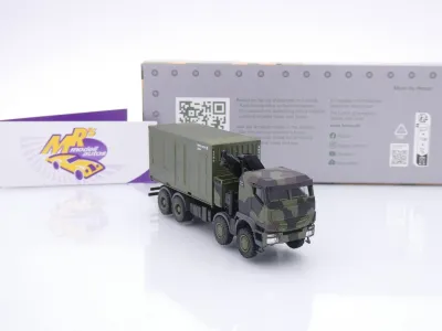 Preview: Herpa 747288-002 # Iveco Trakker 8x8 mit Kran + Container " Bundeswehr " 1:87