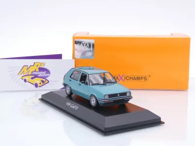 Preview: Maxichamps 940054191 # Volkswagen VW Golf 2 II Baujahr 1985 " türkisblau-metallic " 1:43