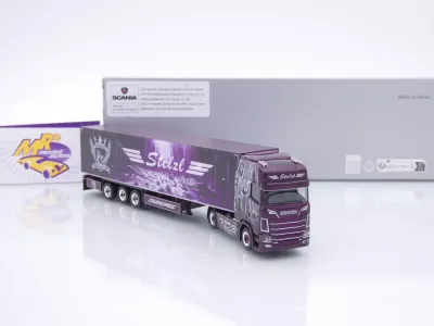 Preview: Herpa 939935 # Scania CS20 HD Kühlkoffer-SZ " Stelzl - Sommerfest 2026 " 1:87