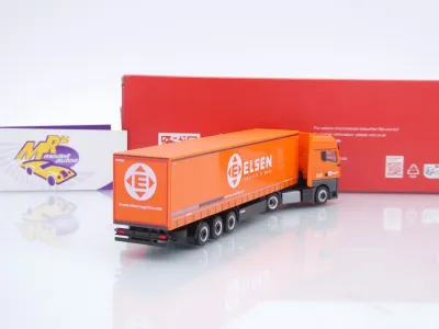 Preview: Herpa 321150 # MAN TGX GX Gardinenplanen-Sattelzug " Elsen Logistics " 1:87