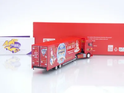 Preview: Herpa 320702 # MAN TGX GM Jumbokoffer-Sattelzug " Circus Roncalli - Köln " 1:87