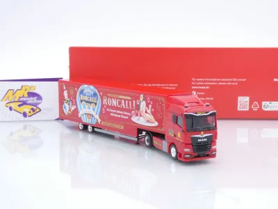 Preview: Herpa 320702 # MAN TGX GM Jumbokoffer-Sattelzug " Circus Roncalli - Köln " 1:87