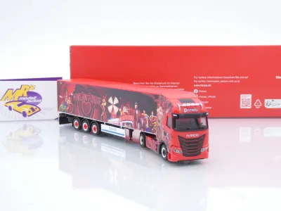 Preview: Herpa 320306 # Iveco S-Way Schubboden-Sattelzug " Perrotti - Italien " 1:87