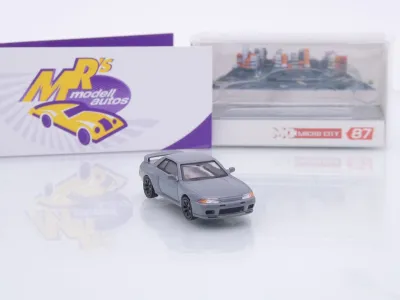 Preview: Micro City Herpa 87MC000094 # Nissan Skyline R32 GTR Baujahr 1992 " hellgrau " 1:87