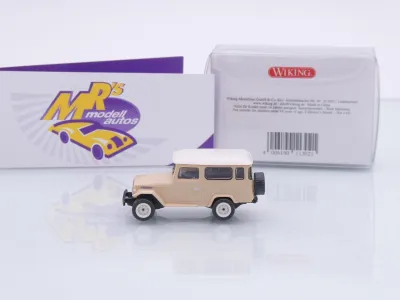 Preview: Wiking 0113 02 # Toyota Land Cruiser Geländewagen Baujahr 1960-77 " beige-weiß " 1:87