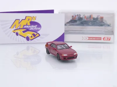 Preview: Micro City Herpa 87MC000093 # Nissan Skyline R32 GTR Baujahr 1992 " dunkelrot " 1:87