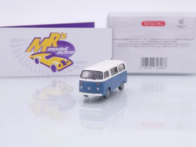 Wiking 0318 06 # Volkswagen VW T2b Bus Baujahr 1972-79 " blaugrau-weiß " 1:87