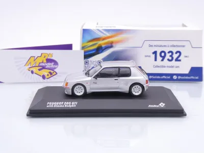 Preview: Solido S4310809 # Peugeot 205 GTI Dimma Baujahr 1992 " silbergraumetallic " 1:43