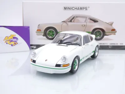 Minichamps 100066020 # Porsche 911 Carrera RS Baujahr 1972 " weiß-grün " 1:18