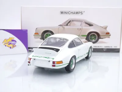 Preview: Minichamps 100066020 # Porsche 911 Carrera RS Baujahr 1972 " weiß-grün " 1:18