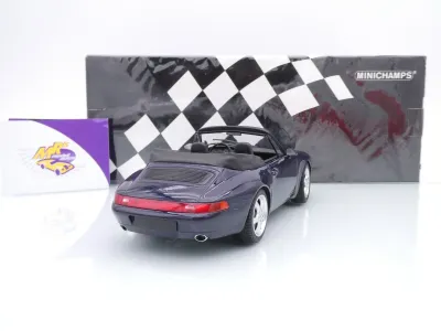 Preview: Minichamps 155061130 # Porsche 911 993 Cabrio Baujahr 1994 " dunkelblaumetallic " 1:18