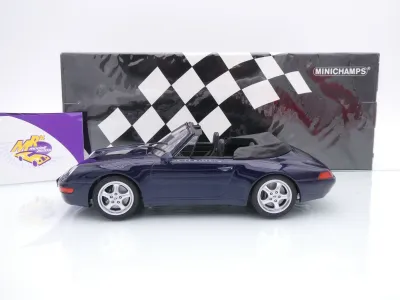 Preview: Minichamps 155061130 # Porsche 911 993 Cabrio Baujahr 1994 " dunkelblaumetallic " 1:18