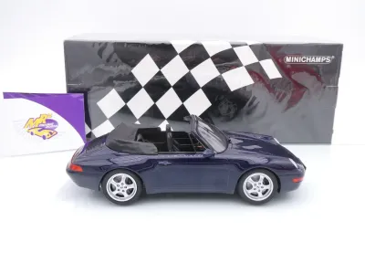 Preview: Minichamps 155061130 # Porsche 911 993 Cabrio Baujahr 1994 " dunkelblaumetallic " 1:18