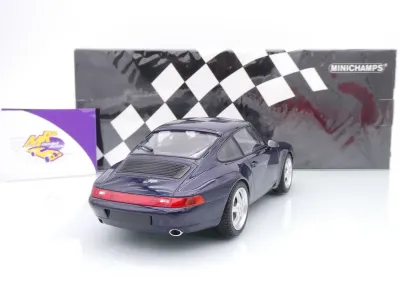 Preview: Minichamps 155061100 # Porsche 911 993 Coupe Baujahr 1993 " dunkelblaumetallic " 1:18