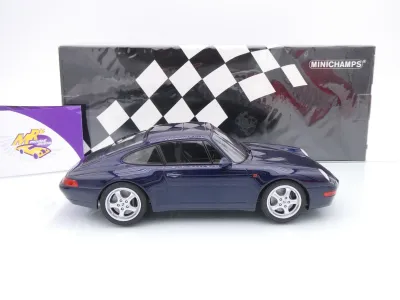 Preview: Minichamps 155061100 # Porsche 911 993 Coupe Baujahr 1993 " dunkelblaumetallic " 1:18