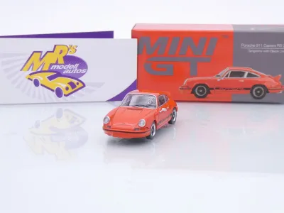 TSM MINI GT MGT01142-L # Porsche 911 Carrera RS 2.7 1973 LHD " orange-schwarz ( Tangerine with Black Livery ) " 1:64