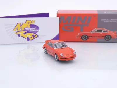 Preview: TSM MINI GT MGT01142-L # Porsche 911 Carrera RS 2.7 1973 LHD " orange-schwarz ( Tangerine with Black Livery ) " 1:64