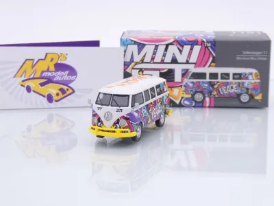 TSM MINI GT MGT01191-L # Volkswagen VW T1 Bus 1967 " Mizu Design Hippie " 1:64