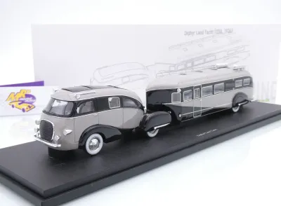 Autocult 09023-2 # Zephyr Land Yacht Motorhome Baujahr 1936 " grau-schwarz " 1:43