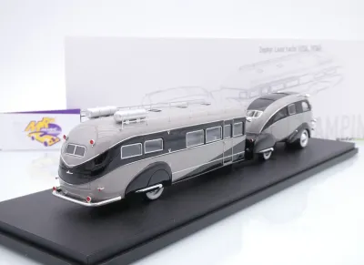 Preview: Autocult 09023-2 # Zephyr Land Yacht Motorhome Baujahr 1936 " grau-schwarz " 1:43