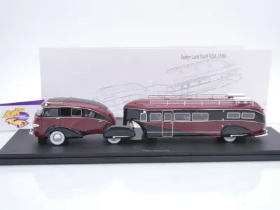 Preview: Autocult 09023-1 # Zephyr Land Yacht Motorhome Baujahr 1936 " rot-schwarz " 1:43