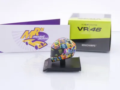 Preview: Minichamps 315100096 # AGV Fahrerhelm MotoGP Laguna Seca 2010 " Valentino Rossi " 1:10