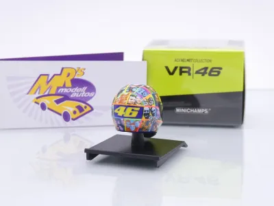 Preview: Minichamps 315100096 # AGV Fahrerhelm MotoGP Laguna Seca 2010 " Valentino Rossi " 1:10