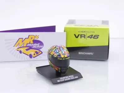 Preview: Minichamps 315100096 # AGV Fahrerhelm MotoGP Laguna Seca 2010 " Valentino Rossi " 1:10