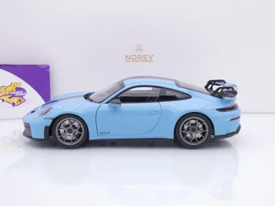 Preview: Norev 187000 # Porsche 911 (992) GT3 Weissach Baujahr 2025 " Gulfblau " 1:18