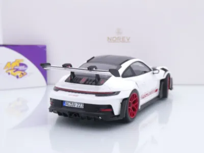 Preview: Norev 187373 # Porsche 911 GT3 RS Weissach Package Baujahr 2022 " weiß / rot " 1:18