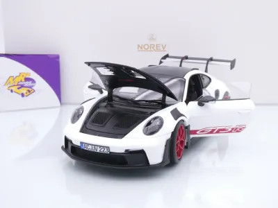 Preview: Norev 187373 # Porsche 911 GT3 RS Weissach Package Baujahr 2022 " weiß / rot " 1:18