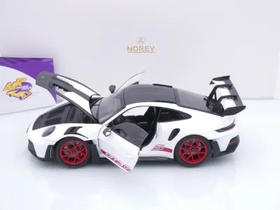 Norev 187373 # Porsche 911 GT3 RS Weissach Package Baujahr 2022 " weiß / rot " 1:18