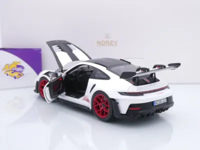 Norev 187373 # Porsche 911 GT3 RS Weissach Package Baujahr 2022 " weiß / rot " 1:18