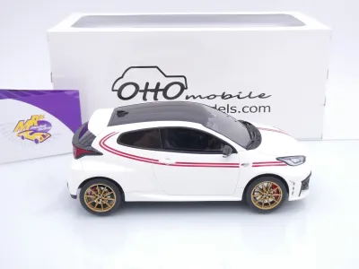 Preview: Ottomobile OT1183 # Toyota GR Yaris Italy Edition Baujahr 2024 " weiß-rot " 1:18