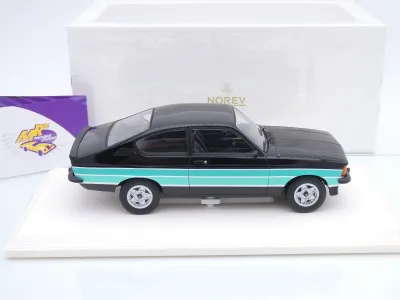 Preview: Norev 183660 # Opel Kadett C GT/E Baujahr 1977 " schwarz-grün " 1:18 Lim. Ed. 200 Stück