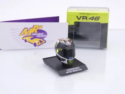 Preview: Minichamps 315160096 # AGV Fahrerhelm MotoGP Misano 2016 " Vale Rossi " 1:10