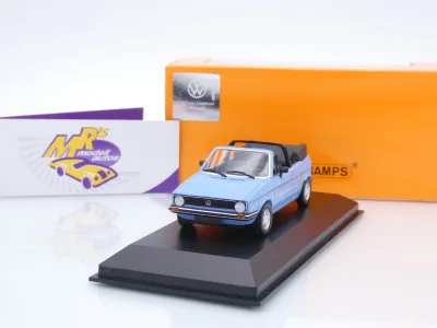 Preview: Maxichamps 940055180 # Volkswagen VW Golf 1 I Cabriolet 1979 Erdbeerkörbchen " hellblau " 1:43