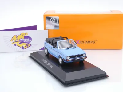 Maxichamps 940055180 # Volkswagen VW Golf 1 I Cabriolet 1979 Erdbeerkörbchen " hellblau " 1:43