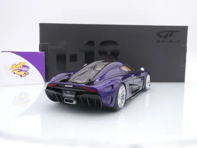 Preview: GT Spirit GT973 # Koenigsegg Regera Baujahr 2025 " lilametallic-Carbon " 1:18