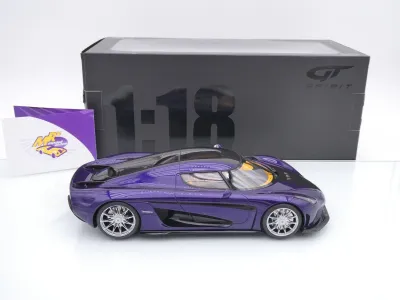 Preview: GT Spirit GT973 # Koenigsegg Regera Baujahr 2025 " lilametallic-Carbon " 1:18