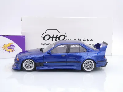 Preview: Ottomobile OT1174 # BMW E36 LTO Turbo Baujahr 2023 Avus Blue Metallic " Khyzyl Saleem " 1:18