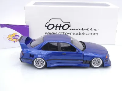 Preview: Ottomobile OT1174 # BMW E36 LTO Turbo Baujahr 2023 Avus Blue Metallic " Khyzyl Saleem " 1:18