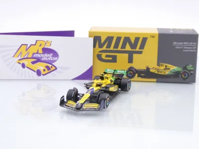 TSM Mini GT MGT01164-L # McLaren MCL38 F1 #4 4th Monaco GP 2024 " Lando Norris " 1:64