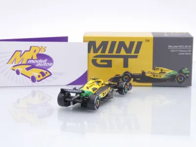 Preview: TSM Mini GT MGT01164-L # McLaren MCL38 F1 #4 4th Monaco GP 2024 " Lando Norris " 1:64
