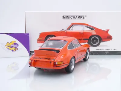 Preview: Minichamps 100066024 # Porsche 911 Carrera RS Baujahr 1972 " orange-schwarz " 1:18