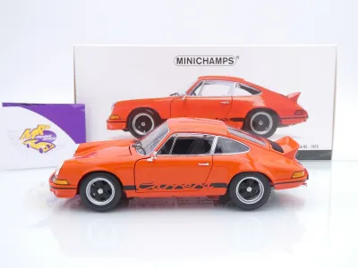 Preview: Minichamps 100066024 # Porsche 911 Carrera RS Baujahr 1972 " orange-schwarz " 1:18