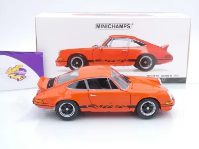 Preview: Minichamps 100066024 # Porsche 911 Carrera RS Baujahr 1972 " orange-schwarz " 1:18